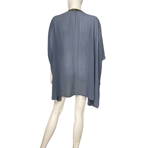 Bishop + Young Blue Split Side Sleep Shirt Beach Cover - Picture 4 of 6